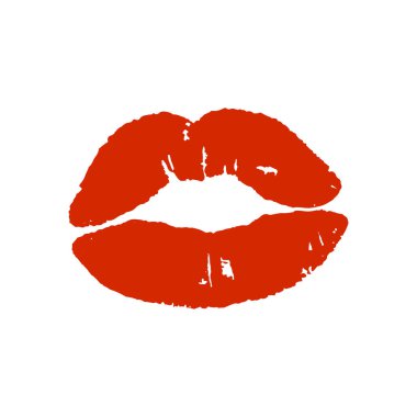 Red lips girl silhouette. Image of lips for t-shirt print, flyer, poster design