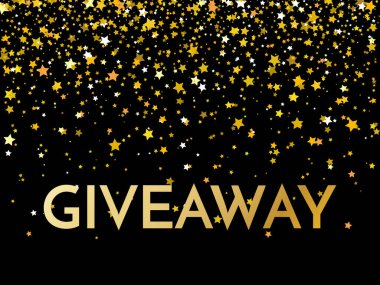 Time for a giveaway - banner template. It s time for a Giveaway phrase on dark glitter background. Christmas and New Year giveaway - holiday baner template. Vector illustration.