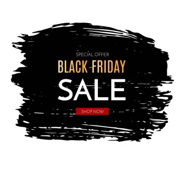 Black friday sale banner. Black Friday phrase on black and white Background. 
