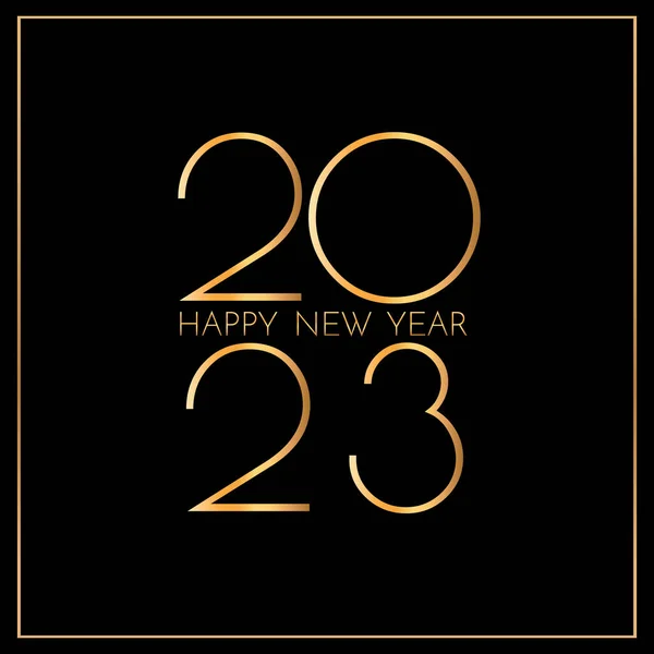 New Year 2023 Greeting Card 2023 Golden New Year Sign —  Fotos de Stock