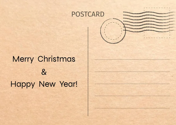 Merry Christmas Happy New Year Greeting Card Postcard Postal Card — Foto Stock