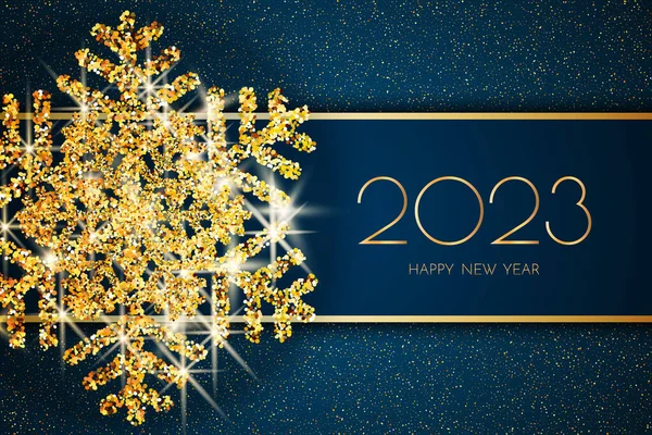 New Year 2023 Greeting Card 2023 Golden New Year Sign —  Fotos de Stock