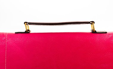 kolları beyaz zemin üzerine kırmızı kadın çanta deri