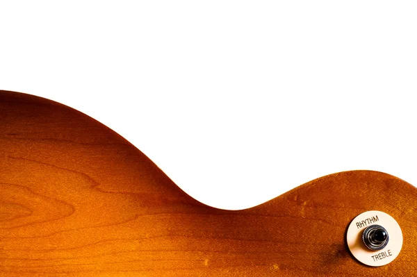 Pattern wood of electric guitar on white background — Stock Photo, Image