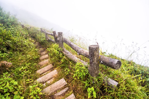 Fence and pathway on moutain — Stock Photo, Image