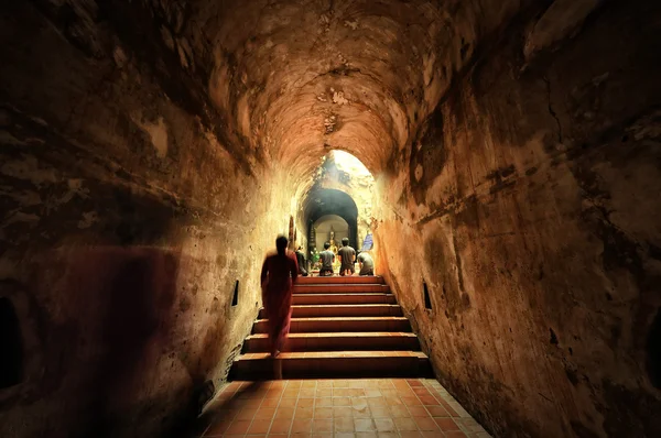 The ancient tunnel U-Mong temple Chiangmai Thailand — Stock Photo, Image