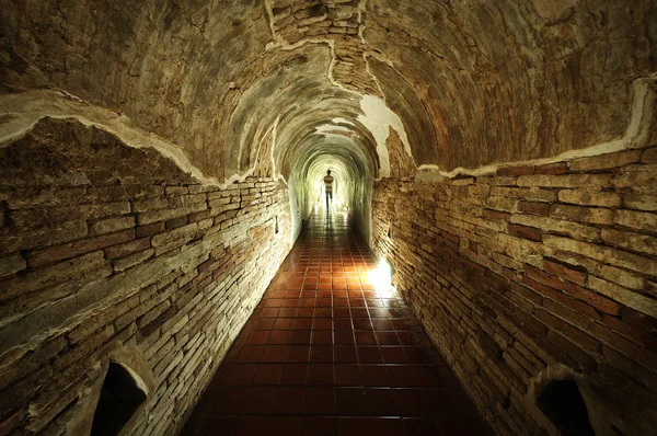 The ancient tunnel U-Mong temple Chiangmai Thailand — Stock Photo, Image