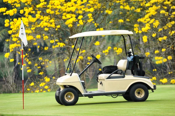 Golf club car: ranní pocit — Stock fotografie