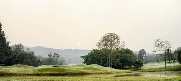 Zöld golf a reggel — Stock Fotó