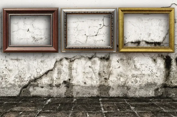 Antique frame on dirt background — Stock Photo, Image