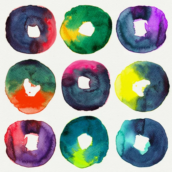 Aquarelas de donut abstratas — Fotografia de Stock