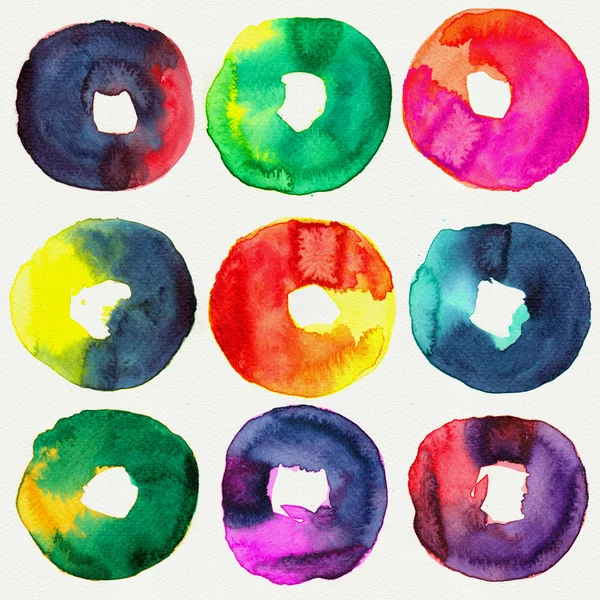 Aquarelas de donut abstratas — Fotografia de Stock
