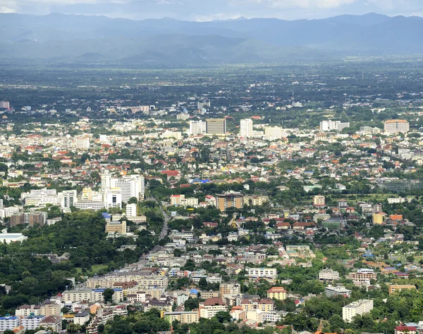 Miasto chiang mai: wysoki kąt widzenia planowania Tajlandia — Zdjęcie stockowe