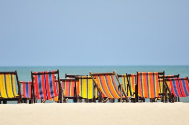 Beach chairs colorful clipart