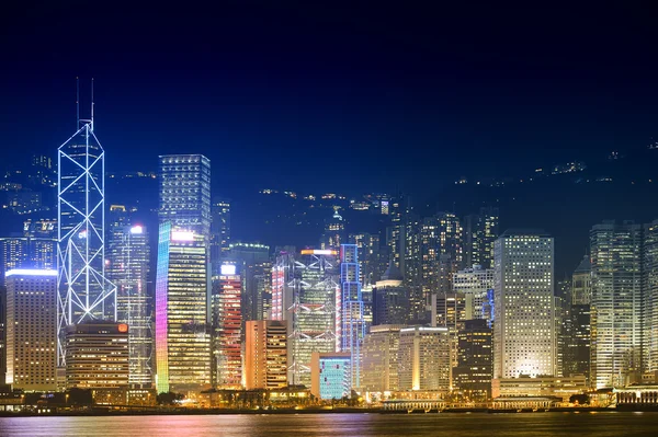 Hong Kong by om natten – stockfoto