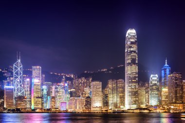 Hong kong şehir gece vakti