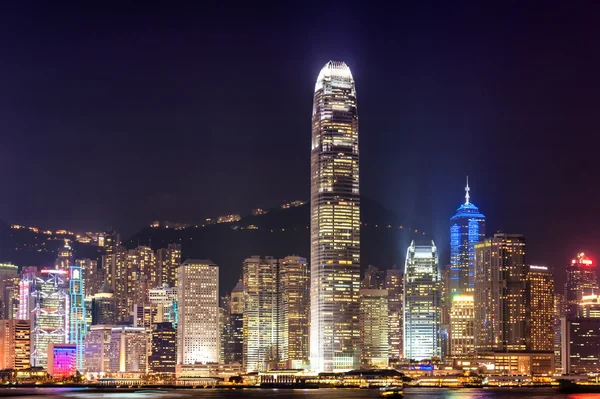 Hong kong şehir gece vakti — Stok fotoğraf