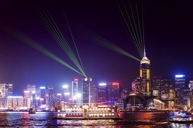 Hong kong şehir gece vakti