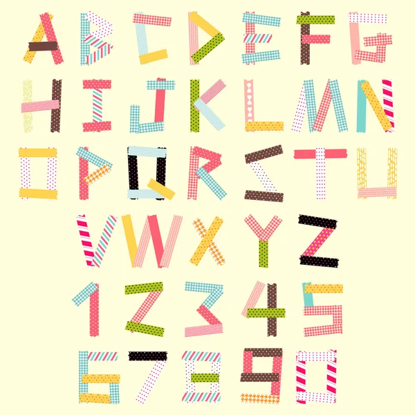 Großbuchstaben und Zahlen gesetzt — Stockvektor