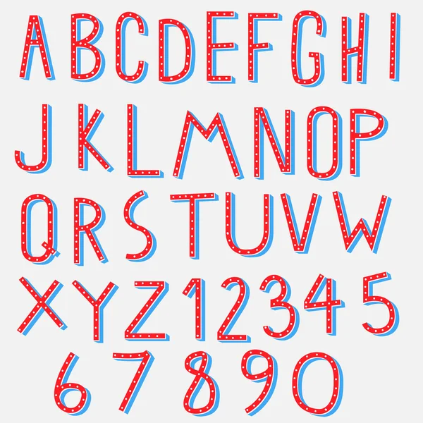 Счастливая коллекция шрифтов с цифрами — стоковый вектор