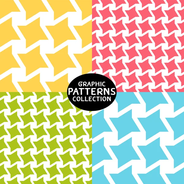 4 graphic patterns collection — Stock Vector