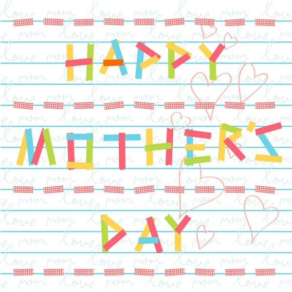 Happy mother's day card doodle scrapbook — Stock Vector