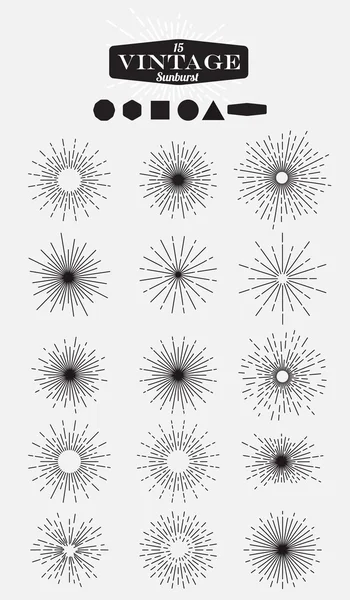 15 vintage tarzı sunburst seti