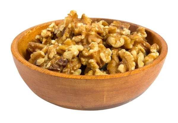 Walnuts in wooden bowl Stock Picture
