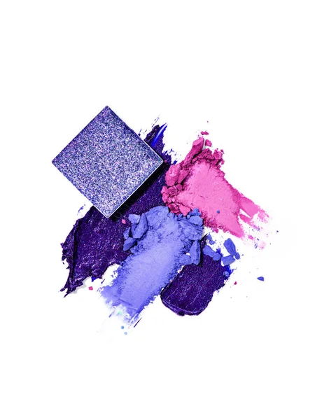 Purple Eye Shadow Palette Isolated White Background Makeup Palette Sparkling — Fotografia de Stock