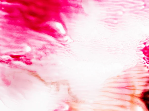 美丽的抽象半透明水彩画背景 粉色波纹质感 水彩画或丙烯酸绘画的特写片段 糊状彩色图案 大理石花纹效果 — 图库照片