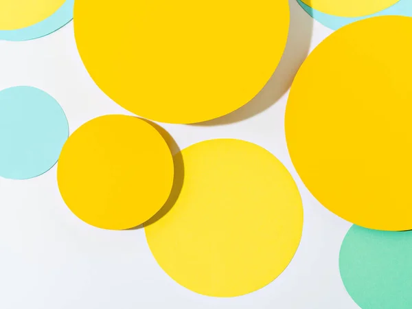 Simple Shapes Background Pastel Blue Yellow Colours Fun Bright Coloured —  Fotos de Stock