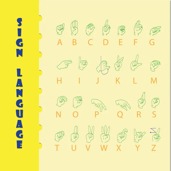 Lengua de signos — Vector de stock