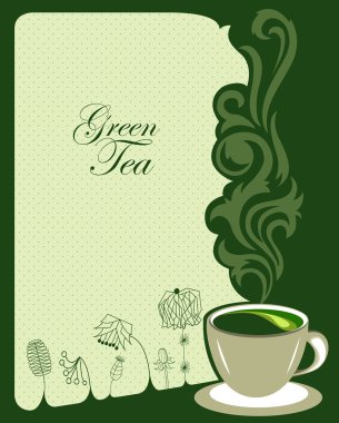 yeşil çay arka plan tasarımı