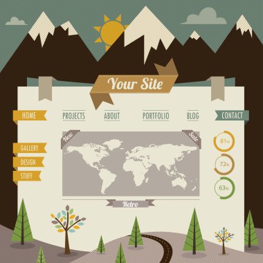 retro Vintage Web sitesi şablonu