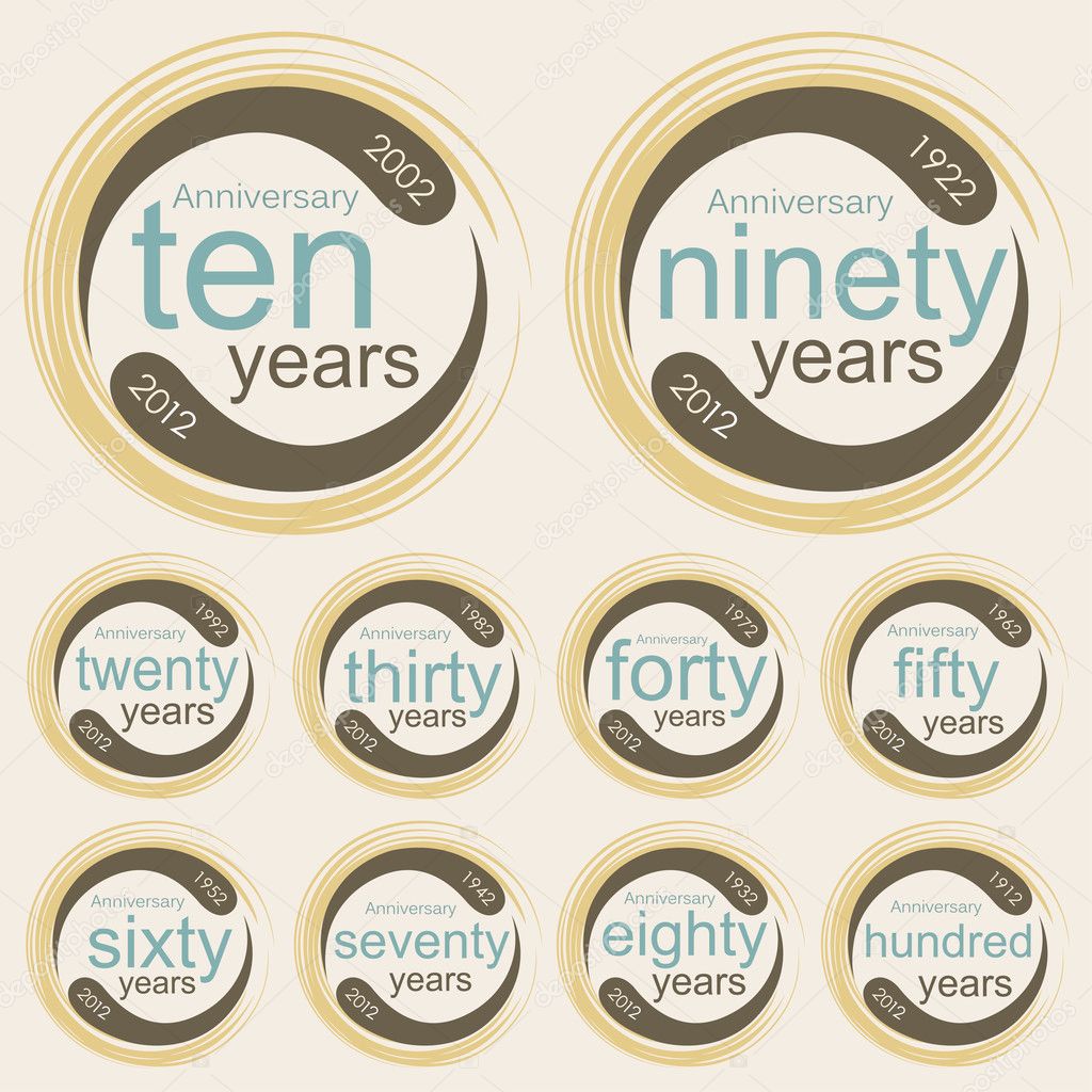 Anniversary signs and cards vector design