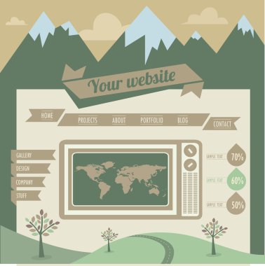 retro Vintage Web sitesi şablonu