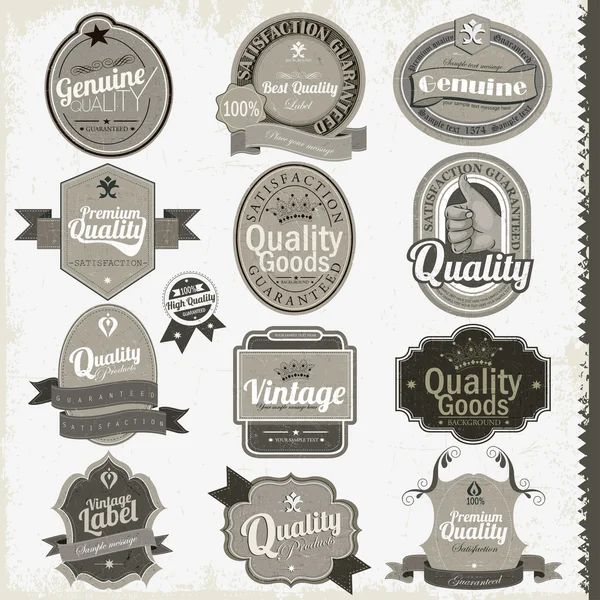 Etiquetas de calidad premium vintage — Archivo Imágenes Vectoriales