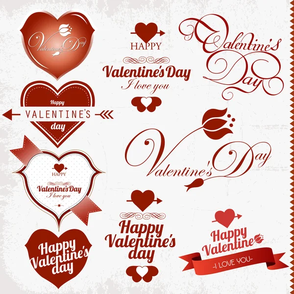 Collection of Valentine's Day stamp — Wektor stockowy