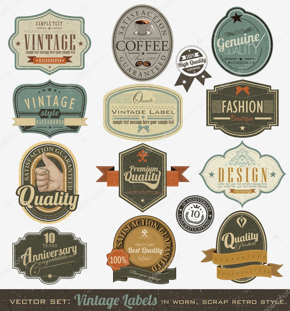 Vintage premium qualitylabels