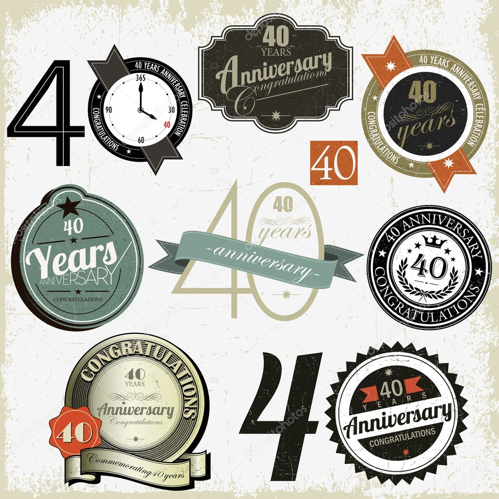 40 years Anniversary signs-designs collection