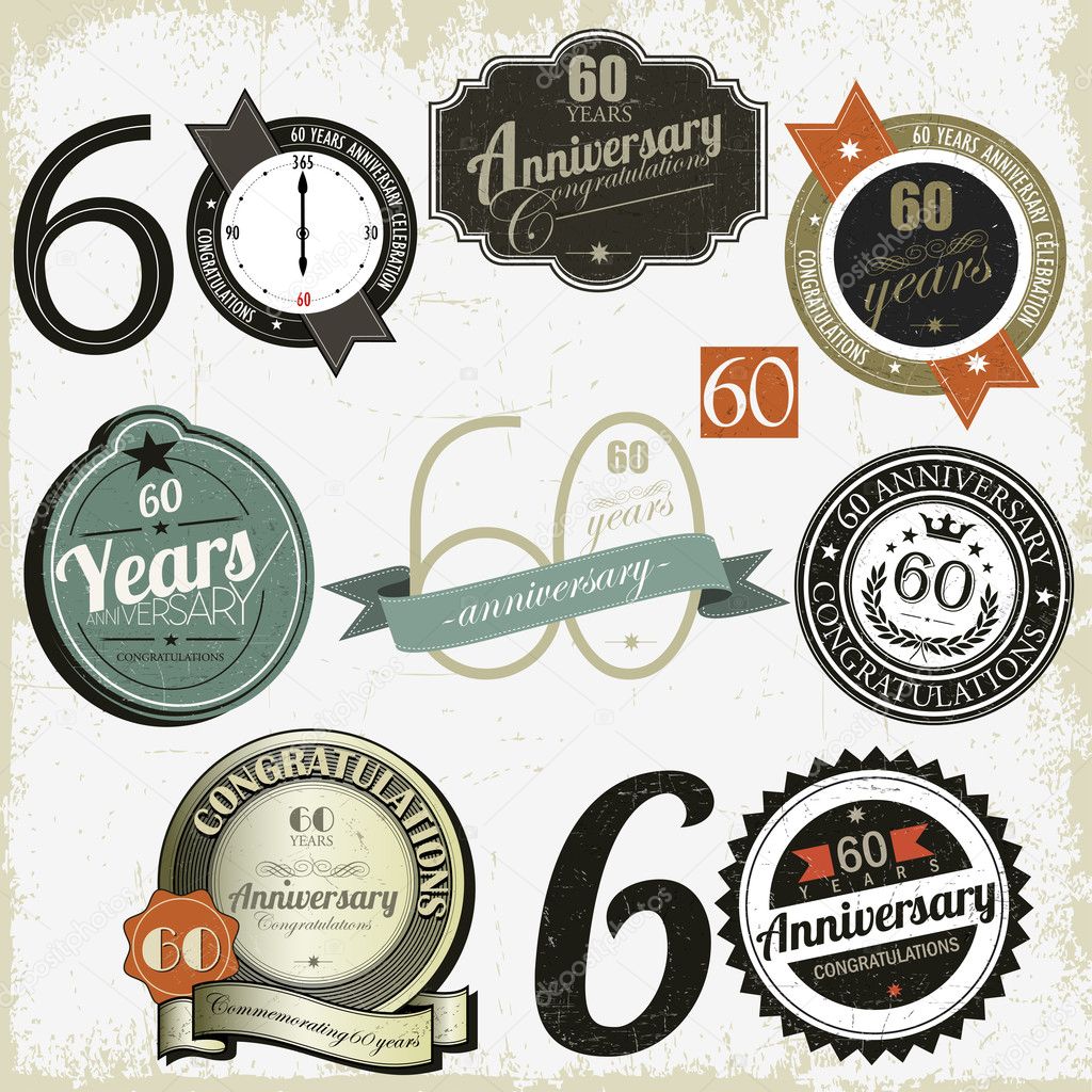 60 years Anniversary signs-designs