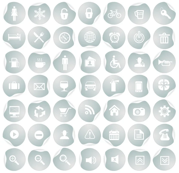 Collection d'icônes avec autocollants — Image vectorielle