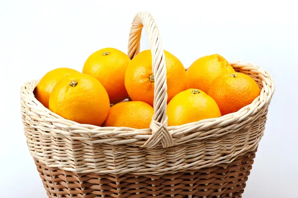 Basket of oranges — Stock Photo, Image