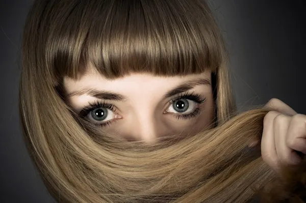 Žena velké krásné oči — Stock fotografie