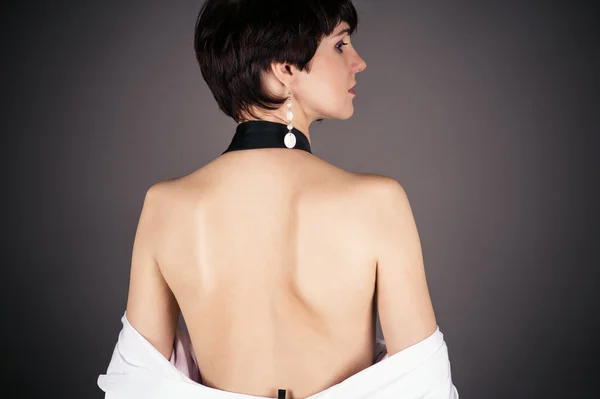 Woman with naked back — Stock Photo, Image