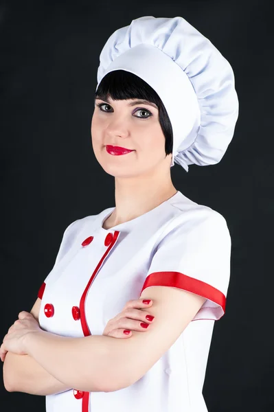 Chef feminino de perto — Fotografia de Stock