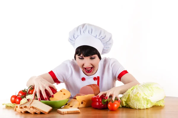 Hungry chef — Stock Photo, Image