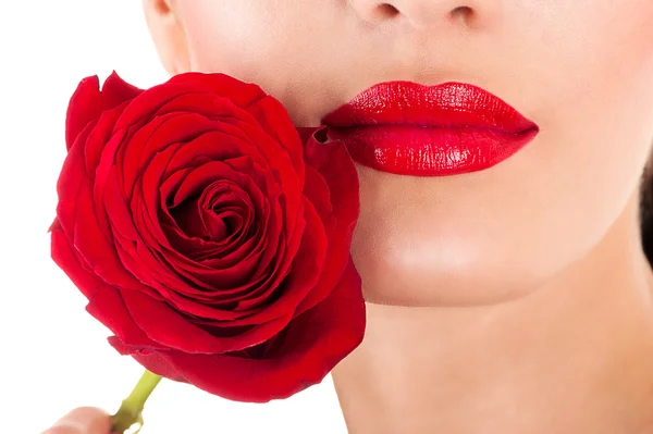 Beautiful makeup and lipstick fashion model — Stock Photo, Image