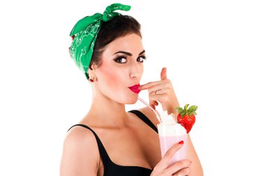 retro tarzı güzel bir moda kadın