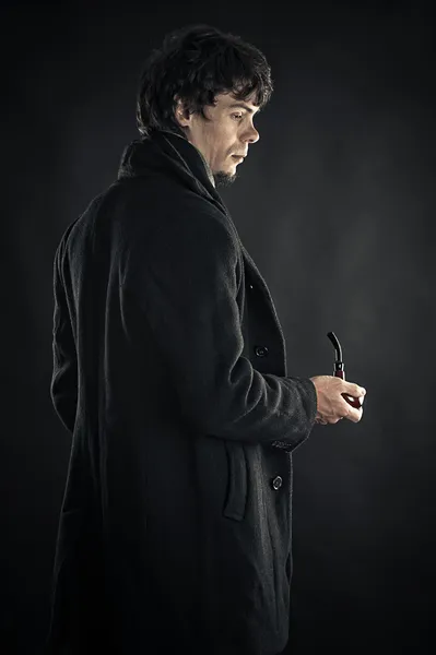 Man in the image of Sherlock — Stock Photo, Image